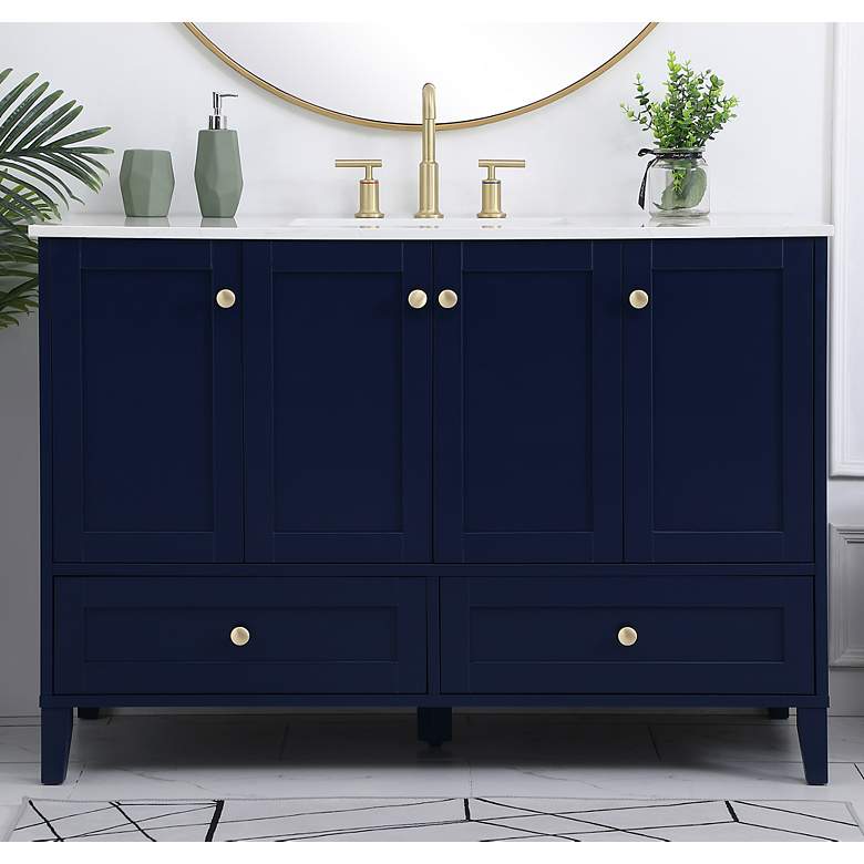 Image 1 Sommerville 48" Wide Blue Single Sink Bathroom Vanity