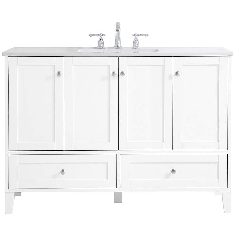 Image 1 Sommerville 48" Wide White Single Sink Bathroom Vanity