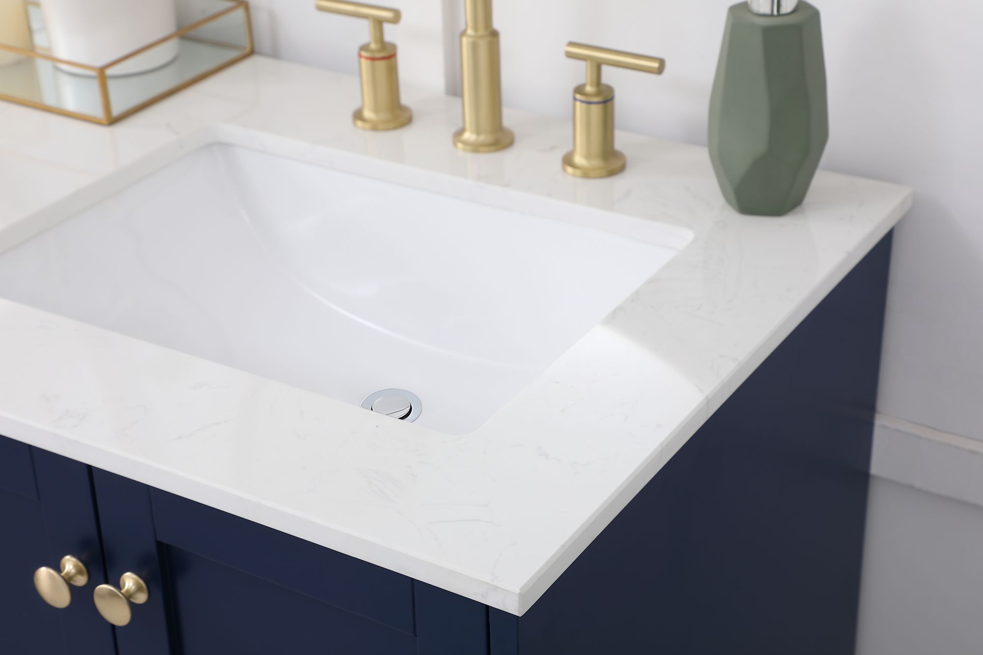 Image 5 Sommerville 60 in. Blue Double Sink Bathroom Vanity, Calacatta White Quartz more views