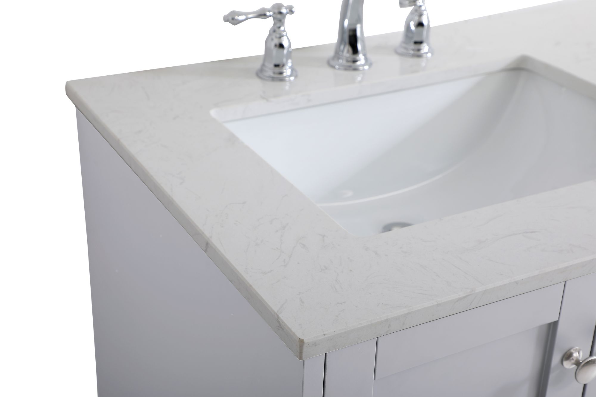 Image 5 Sommerville 60 in. Grey Double Sink Bathroom Vanity, White Calacatta Quartz more views