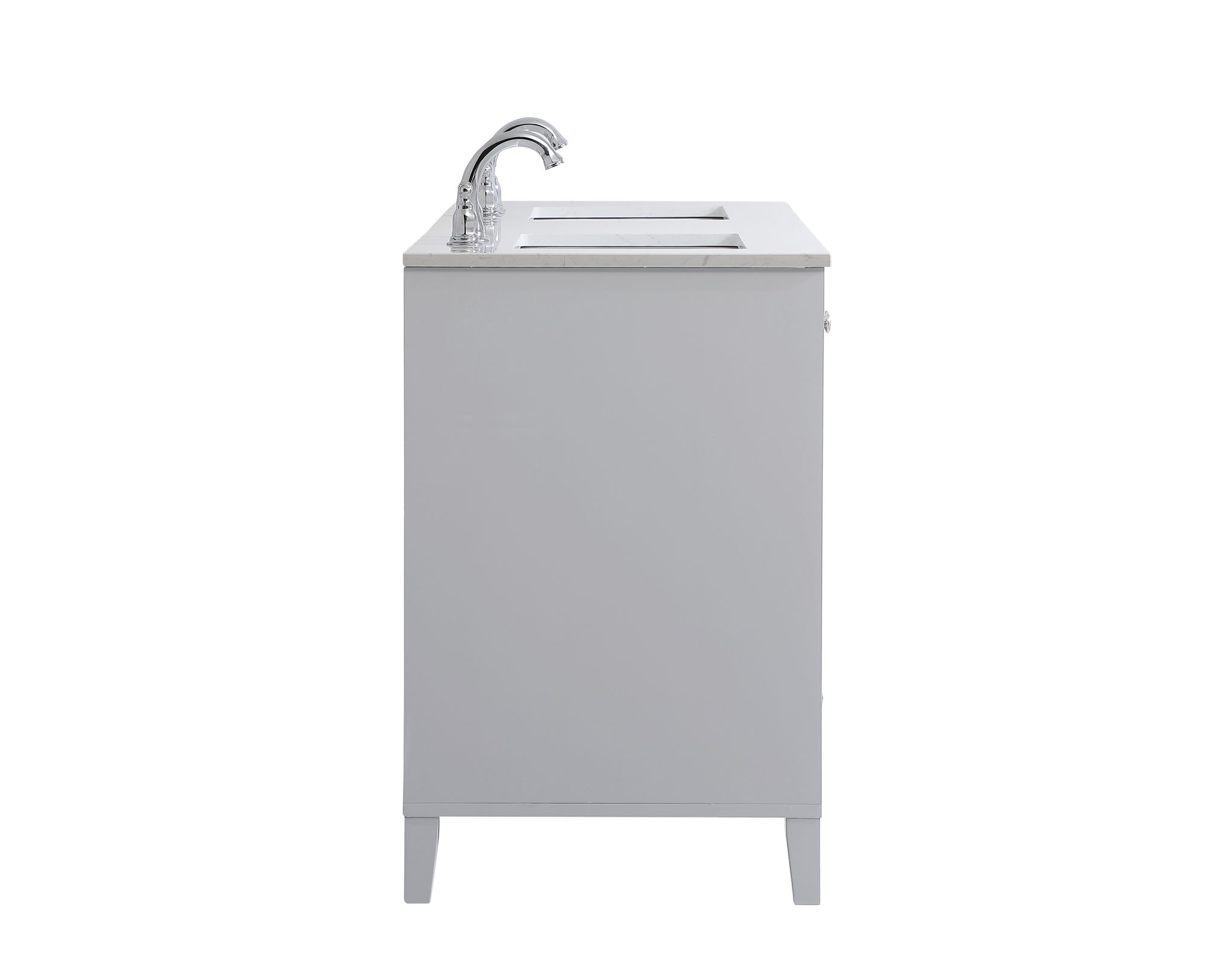 Image 7 Sommerville 60 in. Grey Double Sink Bathroom Vanity, White Calacatta Quartz more views