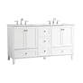 3_Sommerville 60" Wide White Double Sink Bathroom Vanity more views