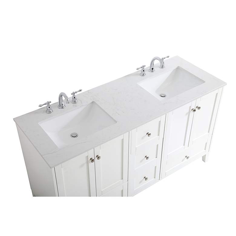 Image 6 Sommerville 60" Wide White Double Sink Bathroom Vanity more views