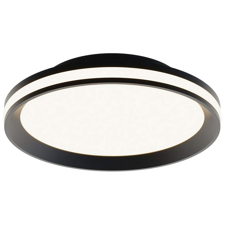 Image 1 Sona 12" Wide Black LED Flush Mount