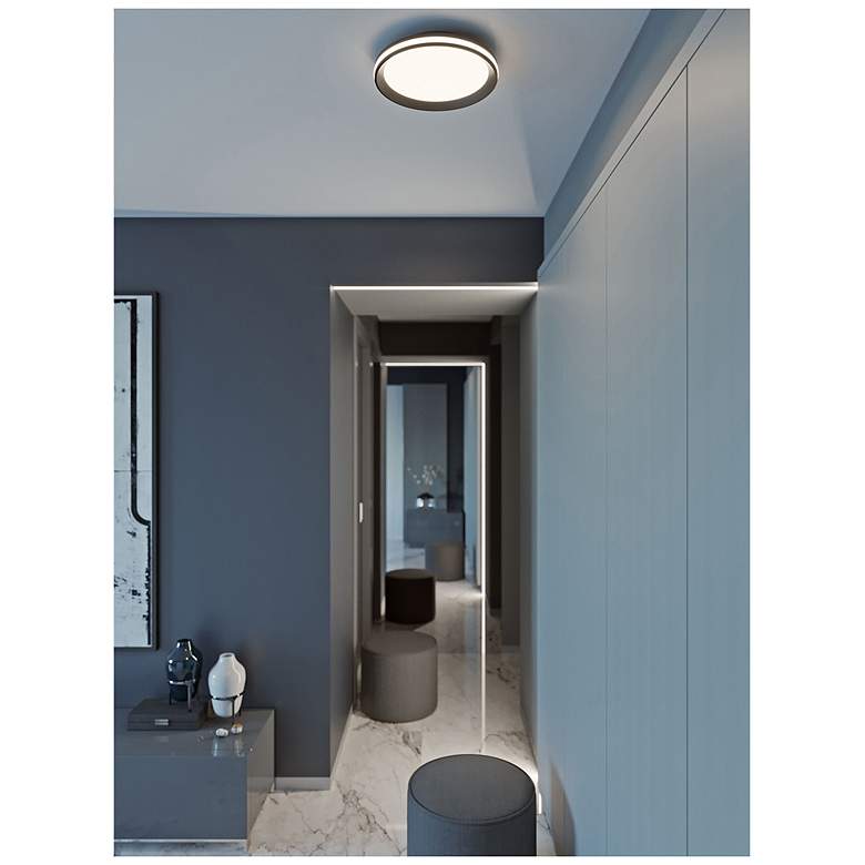 Image 2 Sona 12" Wide Black LED Flush Mount more views
