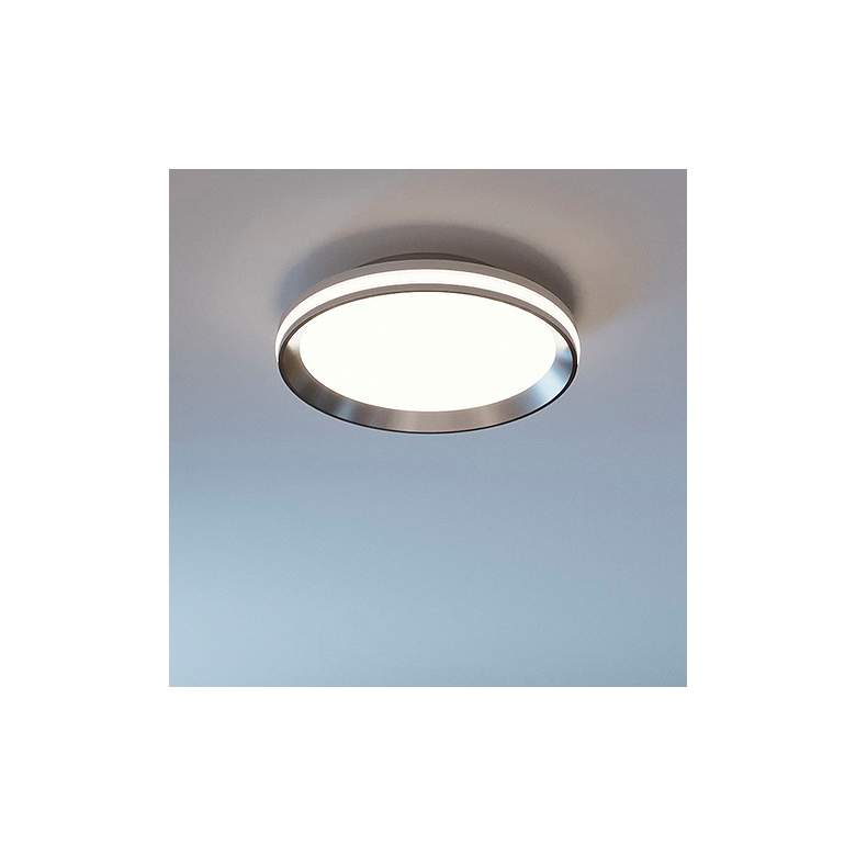 Image 1 Sona 12" Wide Satin Nickel LED Flush Mount