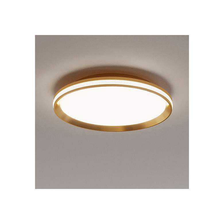 Image 1 Sona 16" Wide Satin Brass LED Ceiling Light