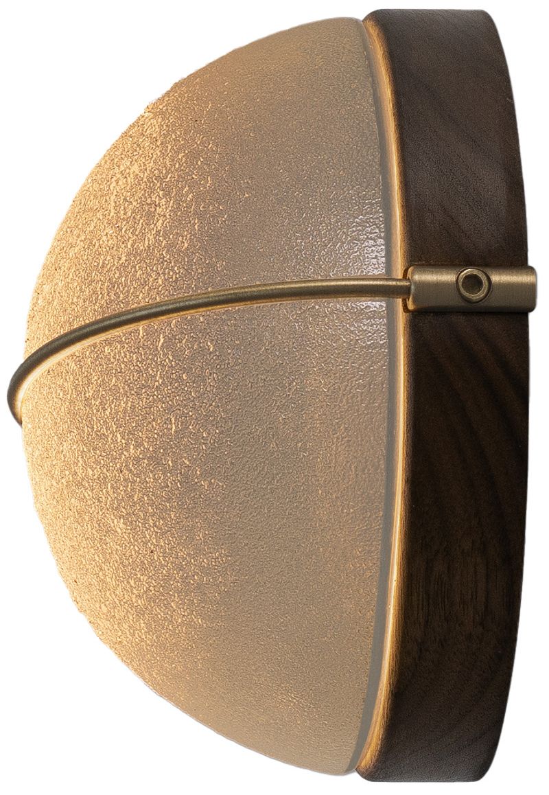 Image 2 Sona 6.75"H Distressed Brass, Dark Stained Walnut LED Wall Sconce - 2700K more views
