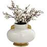 Sonata 10 1/2" Wide White Ceramic Vase with Handles in scene
