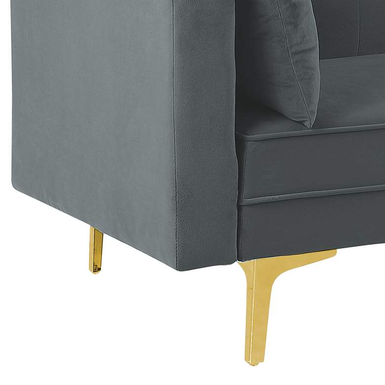 Image 4 Sonesta 84 inch Wide Gray Velvet Convertible Sofa Bed more views