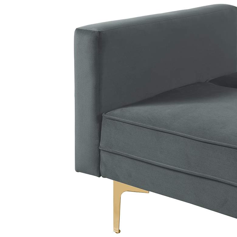 Image 5 Sonesta 84 inch Wide Gray Velvet Convertible Sofa Bed more views