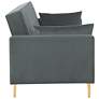 Sonesta 84" Wide Gray Velvet Convertible Sofa Bed