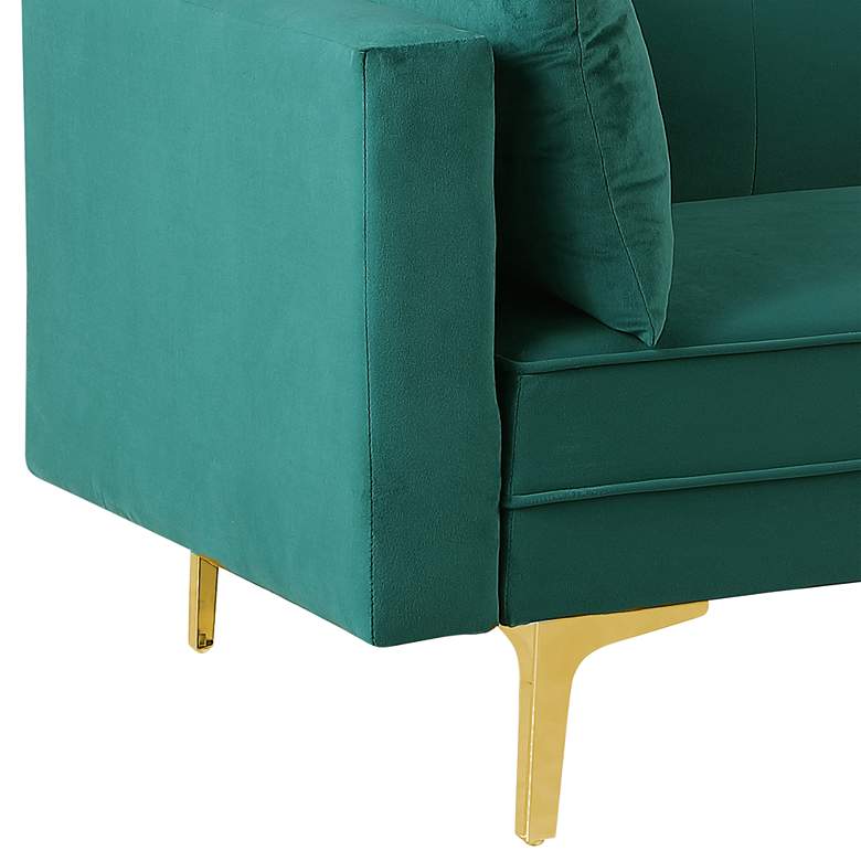 Image 4 Sonesta 84 inch Wide Green Velvet Convertible Sofa Bed more views