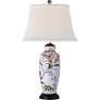 2_Song Bird and Garden Lily 31" High Ginger Jar Porcelain Table Lamp
