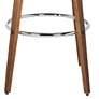 Sonia 26 in. Swivel Barstool in Brown Faux Leather and Walnut Wood