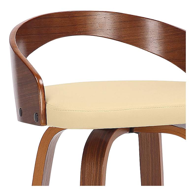 Image 3 Sonia 26" Cream Faux Leather Swivel Counter Stool more views