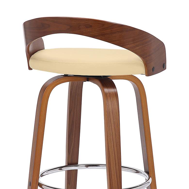 Image 5 Sonia 26" Cream Faux Leather Swivel Counter Stool more views