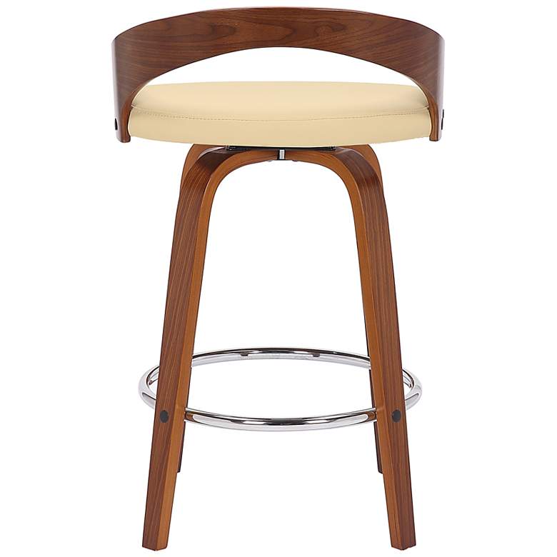 Image 7 Sonia 26" Cream Faux Leather Swivel Counter Stool more views