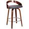 Sonia 26" Gray Faux Leather Swivel Bar Stool