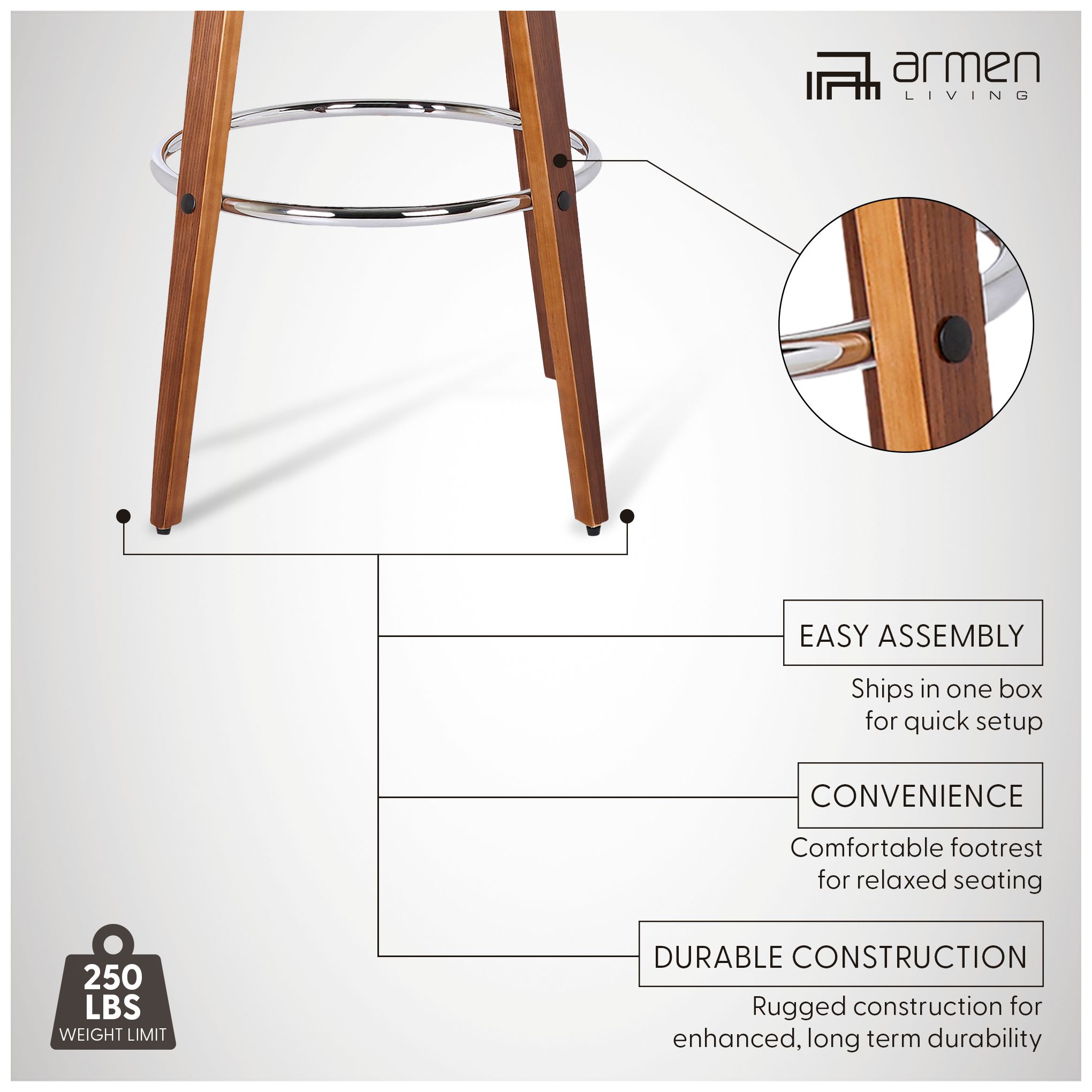 Sonia 26" Gray Faux Leather Swivel Bar Stool