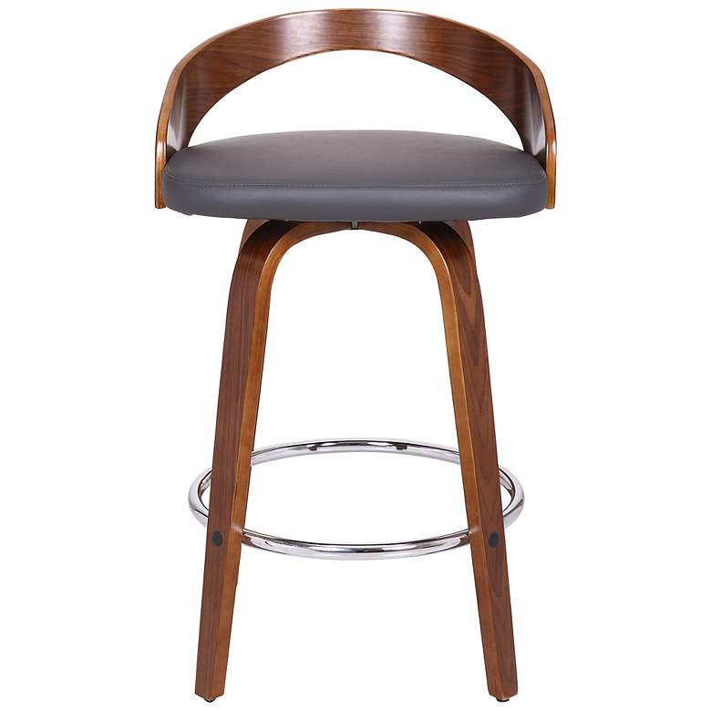 Image 3 Sonia 26" Gray Faux Leather Swivel Bar Stool more views