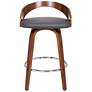 3_Sonia 26" Gray Faux Leather Swivel Bar Stool more views