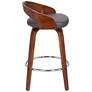 4_Sonia 26" Gray Faux Leather Swivel Bar Stool more views