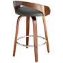 5_Sonia 26" Gray Faux Leather Swivel Bar Stool more views