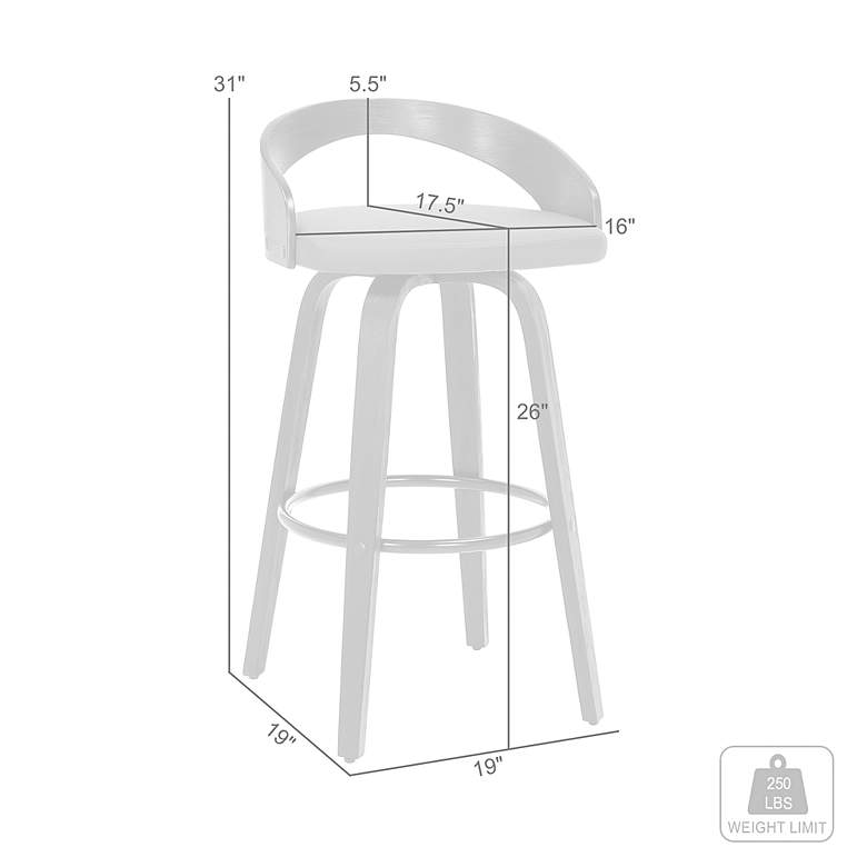 Image 7 Sonia 26" Gray Faux Leather Swivel Bar Stool more views