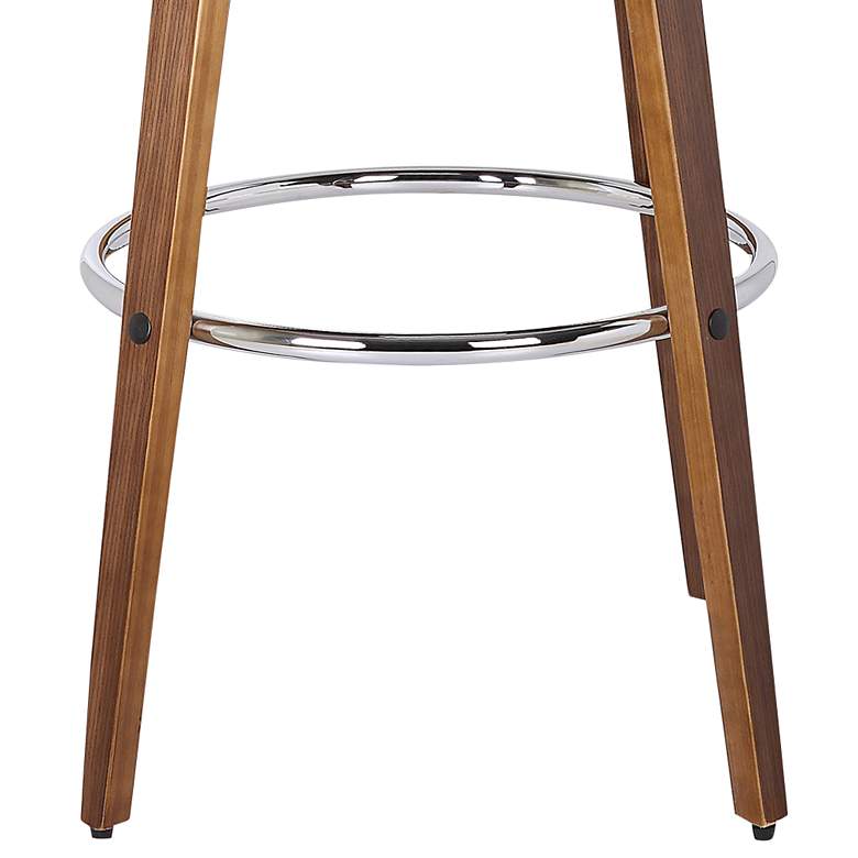 Image 3 Sonia 30 in. Swivel Barstool in Brown Faux Leather and Walnut Wood more views