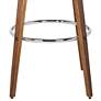 Sonia 30 in. Swivel Barstool in Brown Faux Leather and Walnut Wood