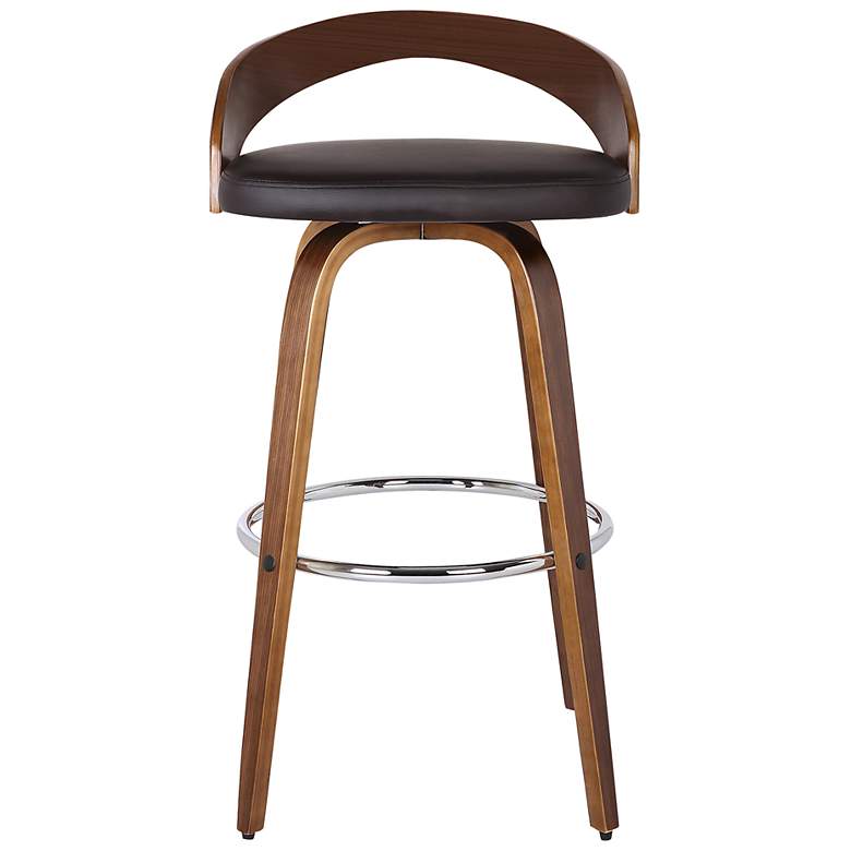 Image 3 Sonia 30" Brown Faux Leather Swivel Bar Stool more views