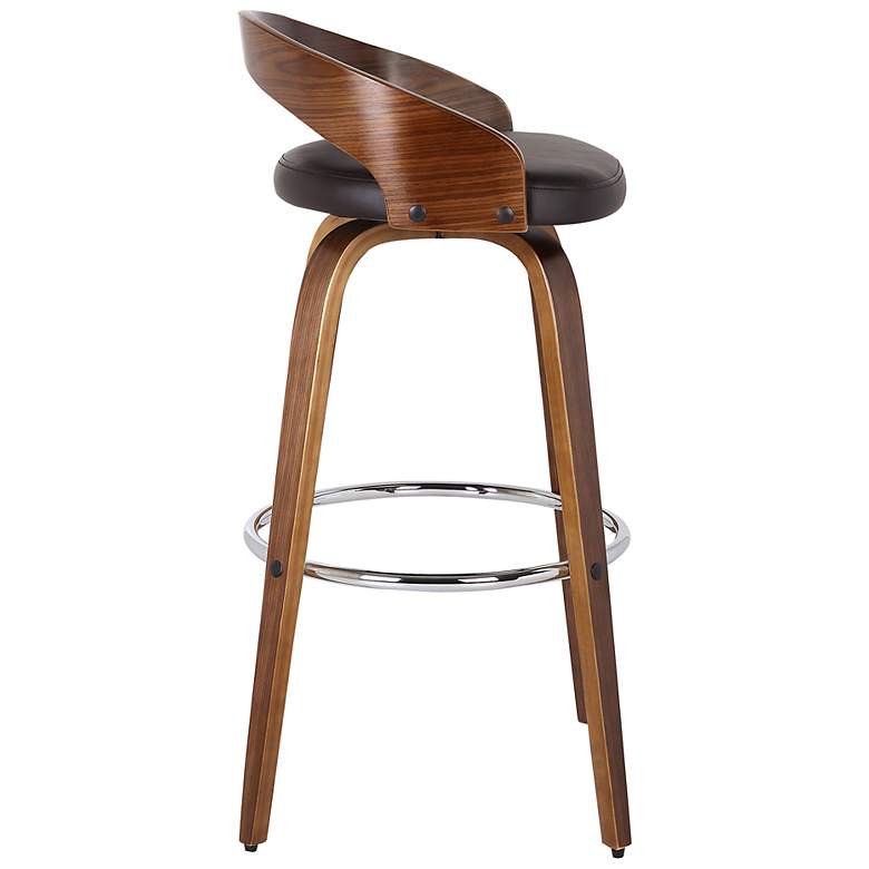 Image 4 Sonia 30" Brown Faux Leather Swivel Bar Stool more views