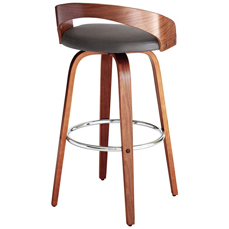 Image 6 Sonia 30" Gray Faux Leather Swivel Bar Stool more views