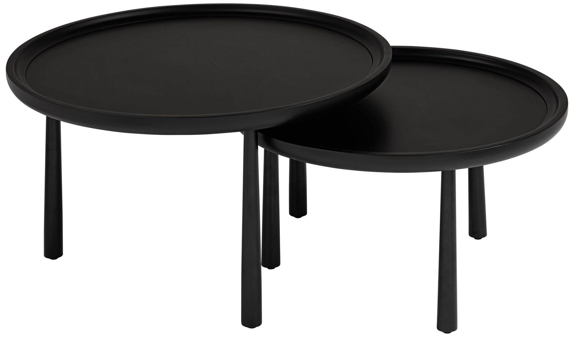 Image 4 Sonia Matte Black Round Nesting Coffee Tables Set of 2 more views