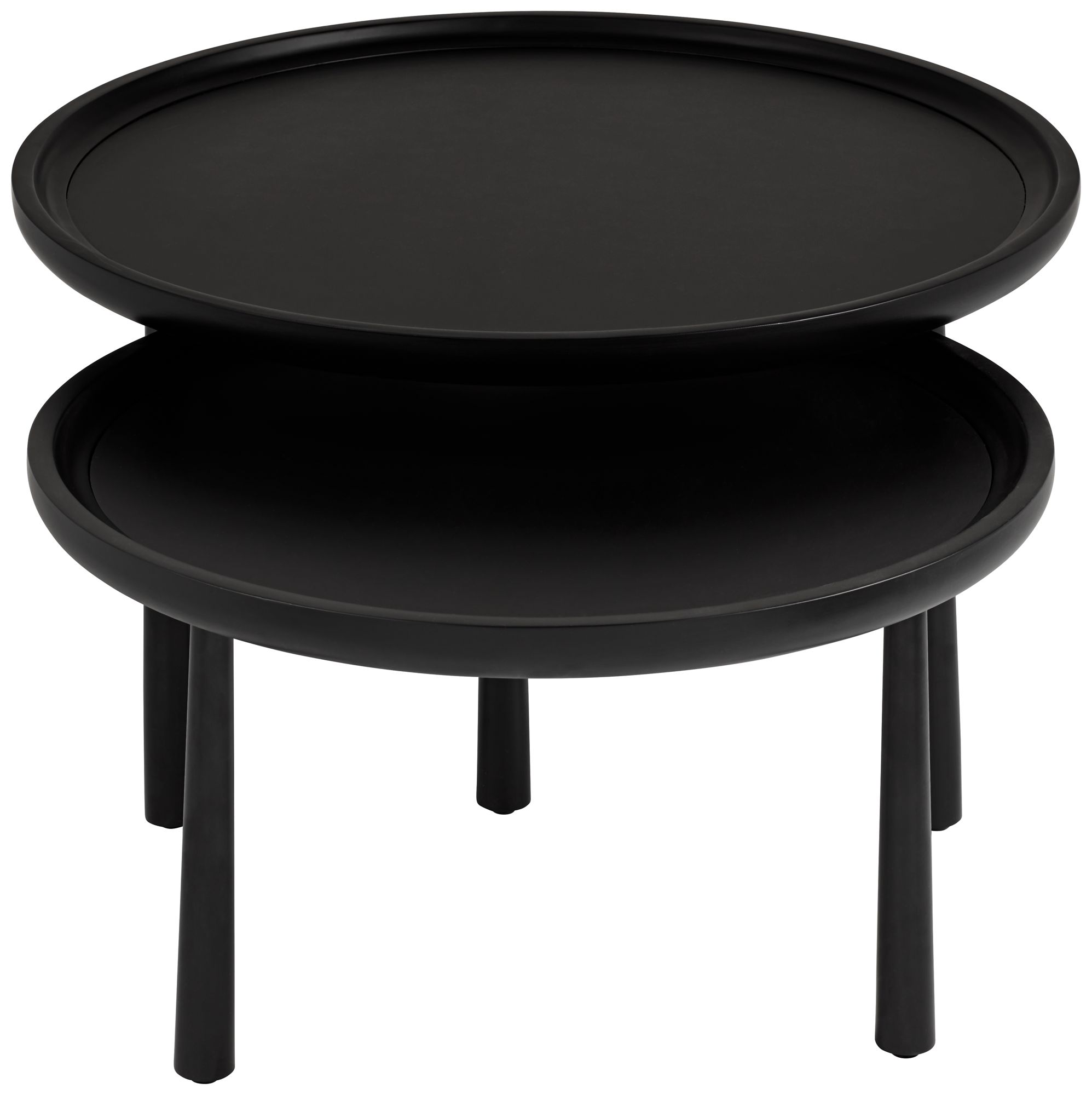 Image 6 Sonia Matte Black Round Nesting Coffee Tables Set of 2 more views