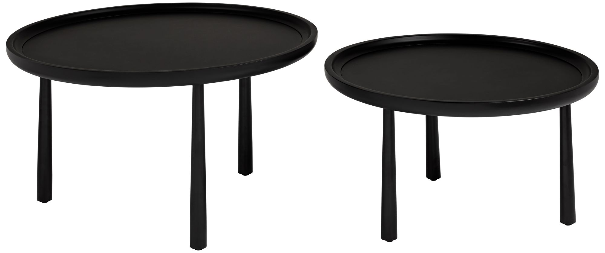 Image 7 Sonia Matte Black Round Nesting Coffee Tables Set of 2 more views