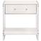 Sonia Shagreen 1-Drawer Nightstand, Pearl Shagreen, Lucite