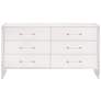 Sonia Shagreen 6-Drawer Double Dresser, Pearl Shagreen, Lucite