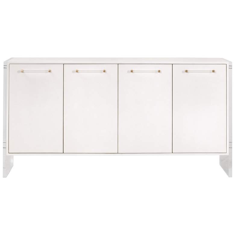 Image 1 Sonia Shagreen Media Sideboard, Pearl Shagreen, Lucite