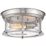 3_Sonna 11" Wide Brushed Nickel 2-Light Ceiling Light