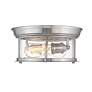 6_Sonna 11" Wide Brushed Nickel 2-Light Ceiling Light more views