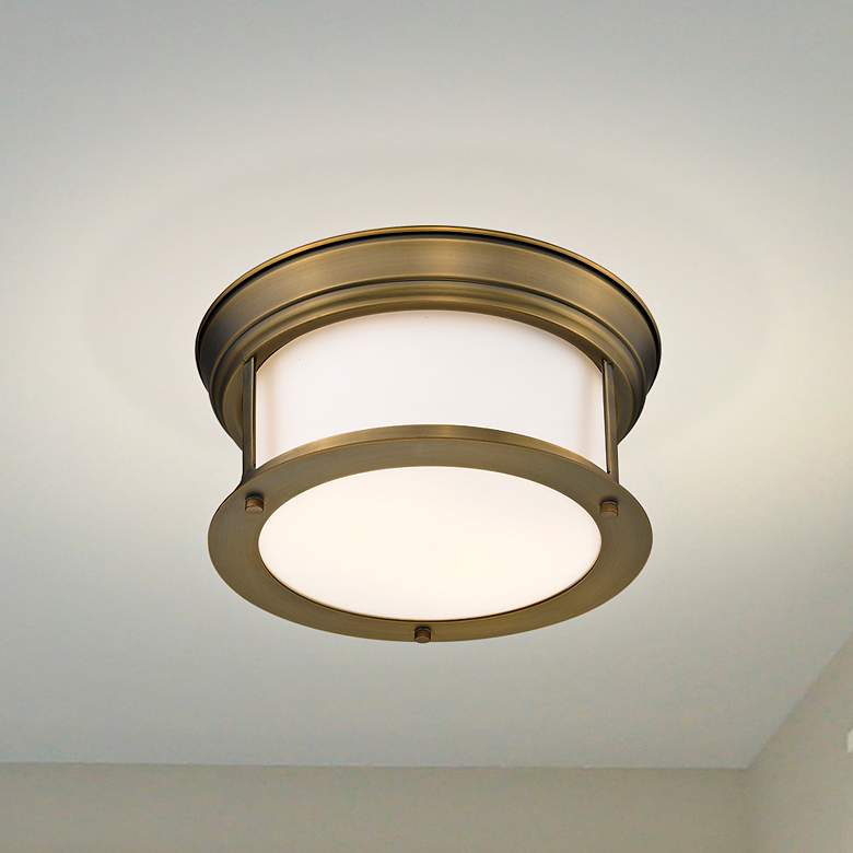 Image 2 Sonna 11" Wide Heritage Brass Ceiling Light