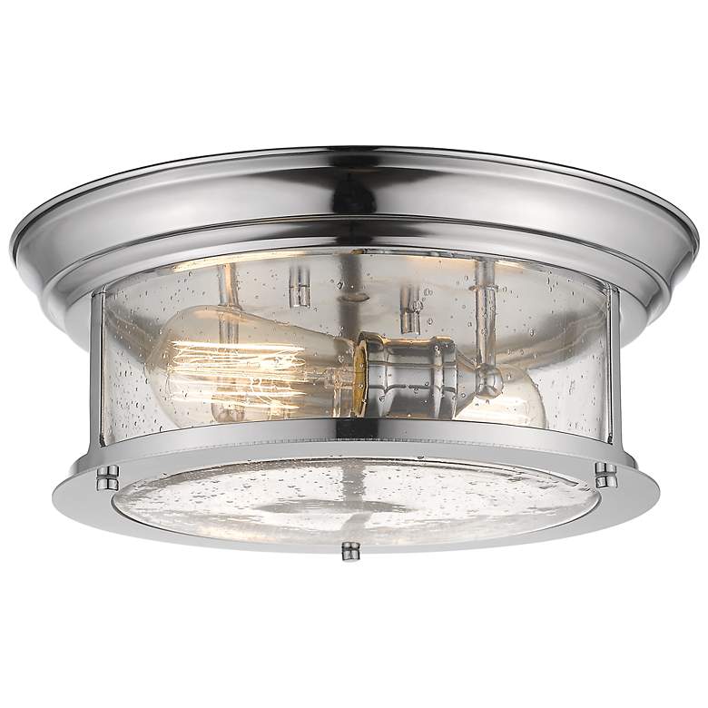 Image 2 Sonna 13 1/2" Wide Chrome 2-Light Ceiling Light