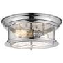 2_Sonna 13 1/2" Wide Chrome 2-Light Ceiling Light
