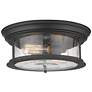 2_Sonna 13 1/2" Wide Matte Black 2-Light Ceiling Light