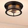 1_Sonna 13 1/2" Wide Matte Black 2-Light Ceiling Light
