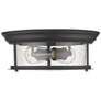 Sonna 13 1/2" Wide Matte Black 2-Light Ceiling Light