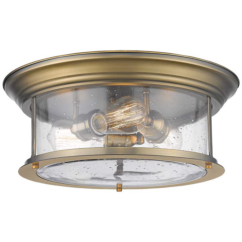 Image 3 Sonna 15 1/2" Wide Heritage Brass 3-Light Ceiling Light
