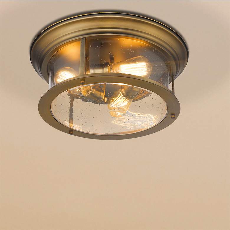 Image 2 Sonna 15 1/2" Wide Heritage Brass 3-Light Ceiling Light